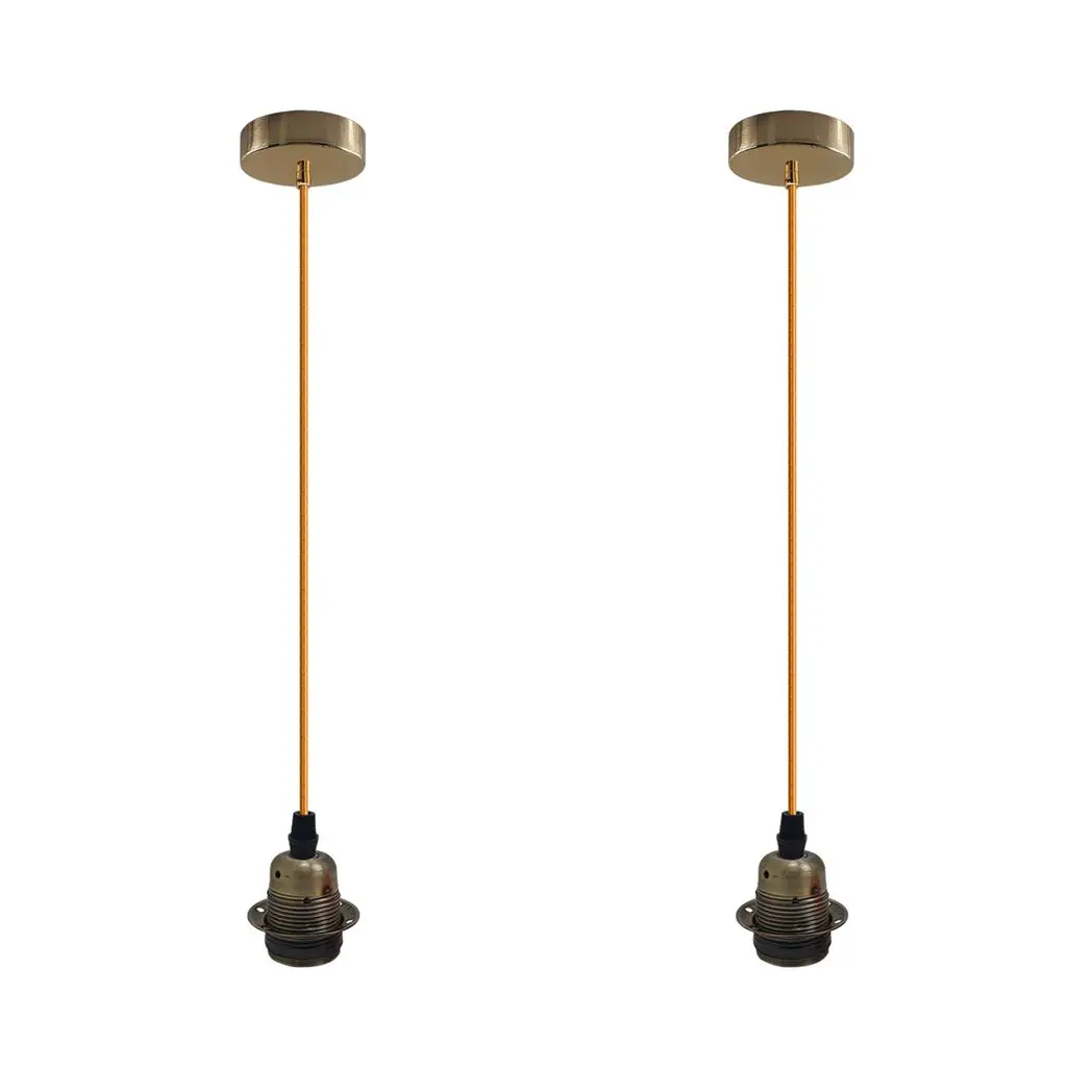 Un-branded 2 Pack Vintage Industrial Pendant Light,lampshade E27 UK Holder Fitting Set - Pendant Lights