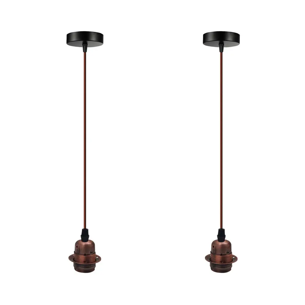Un-branded 2 Pack Vintage Industrial Pendant Light,lampshade E27 UK Holder Fitting Set - Pendant Lights