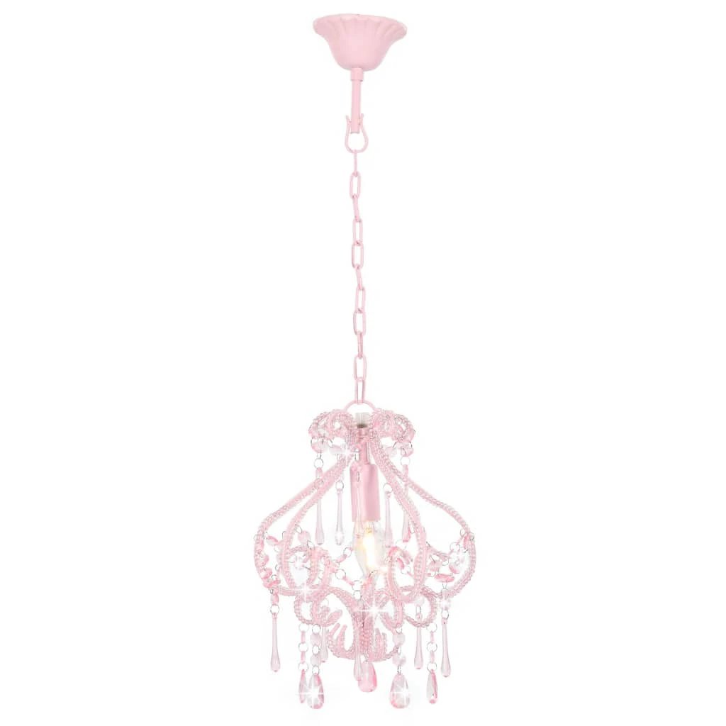 vidaXL Ceiling Lamp with Beads White Round E14 by vidaXL