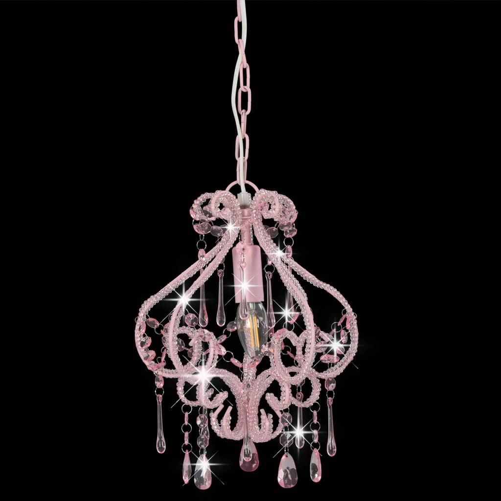 vidaXL vidaXL Ceiling Lamp with Beads White Round E14 - Ceiling Lights