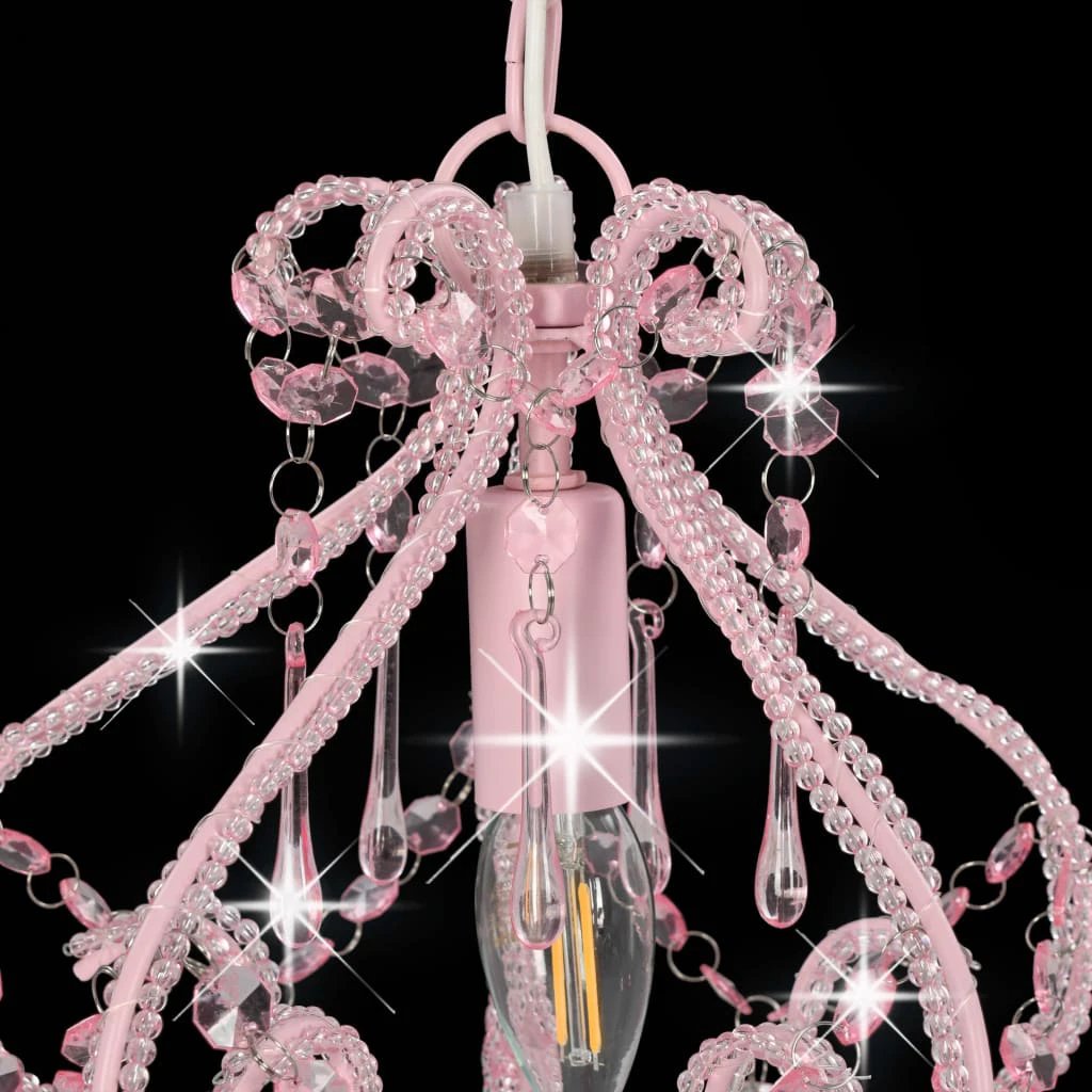 vidaXL vidaXL Ceiling Lamp with Beads White Round E14 - Ceiling Lights