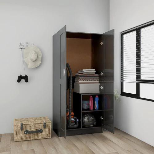 vidaXL vidaXL Engineered Wood Wardrobe 82.5x51.5x180 cm Smoked Oak Finish with Ample Storage for Home Organization - Wardrobe