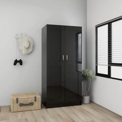 vidaXL vidaXL Engineered Wood Wardrobe 82.5x51.5x180 cm Smoked Oak Finish with Ample Storage for Home Organization - Wardrobe