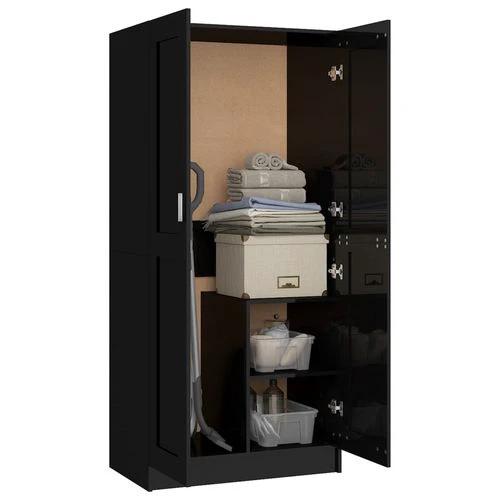 vidaXL vidaXL Engineered Wood Wardrobe 82.5x51.5x180 cm Smoked Oak Finish with Ample Storage for Home Organization - Wardrobe