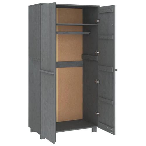 vidaXL Solid Pine Wood Wardrobe 89x50x180 cm Honey Brown with Hanging Rod for Organized Clothing Storage by vidaXL