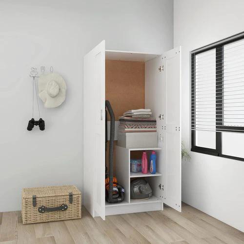 vidaXL Engineered Wood Wardrobe 82.5x51.5x180 cm Smoked Oak Finish with Ample Storage for Home Organization by vidaXL