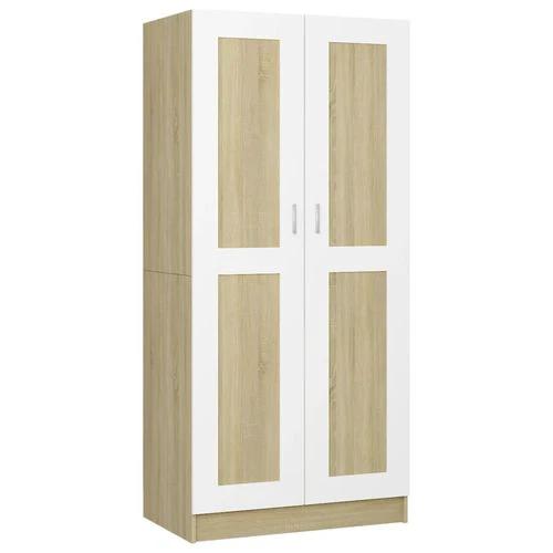 vidaXL vidaXL Engineered Wood Wardrobe 82.5x51.5x180 cm Smoked Oak Finish with Ample Storage for Home Organization - Wardrobe