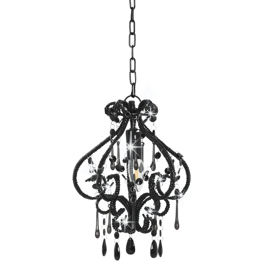 vidaXL Ceiling Lamp with Beads White Round E14 by vidaXL