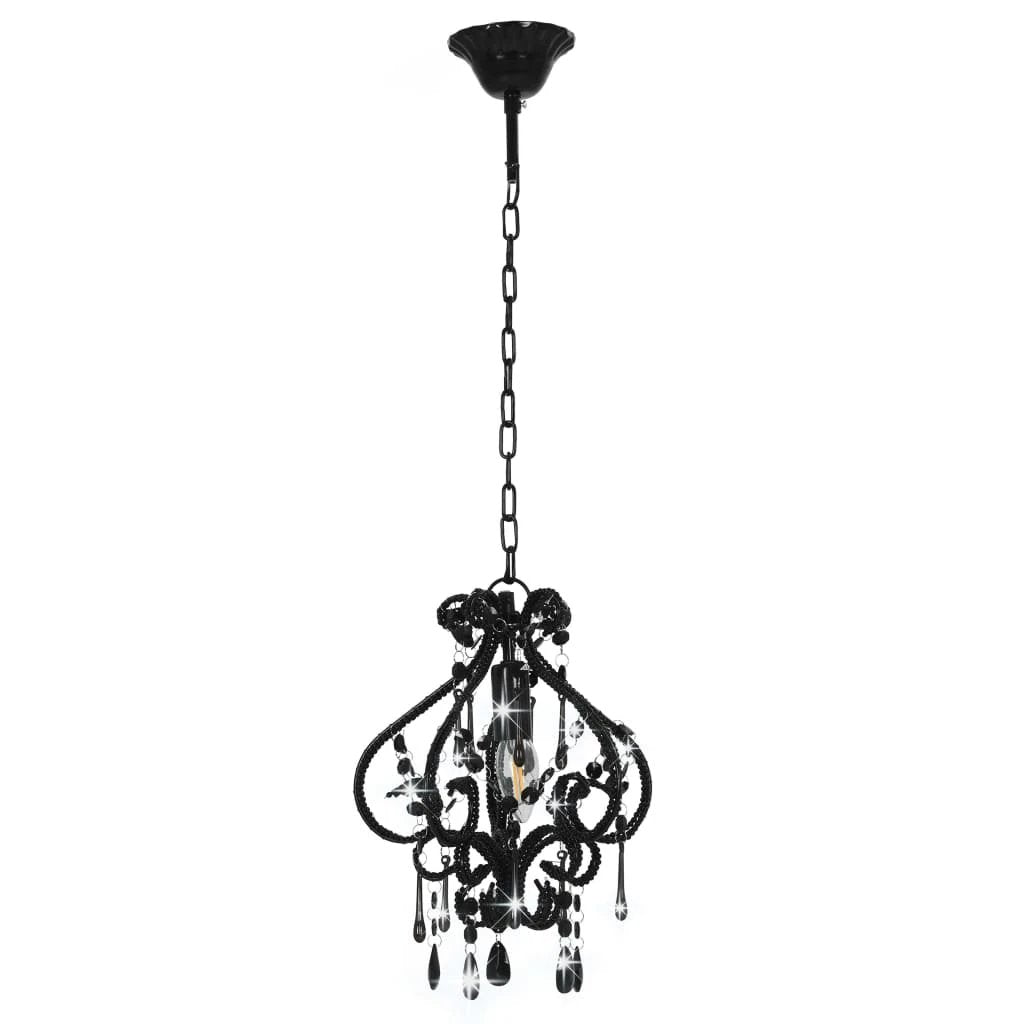 vidaXL Ceiling Lamp with Beads White Round E14 by vidaXL