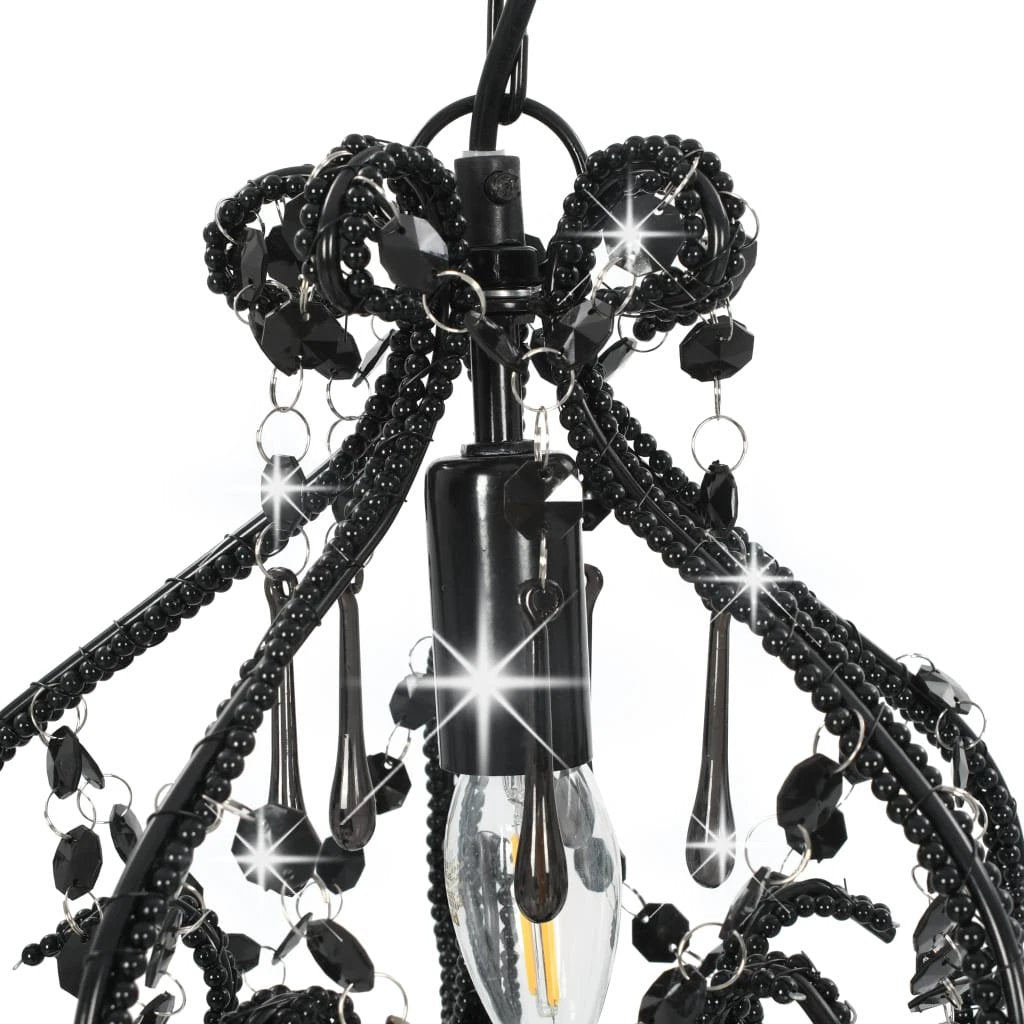 vidaXL Ceiling Lamp with Beads White Round E14 by vidaXL