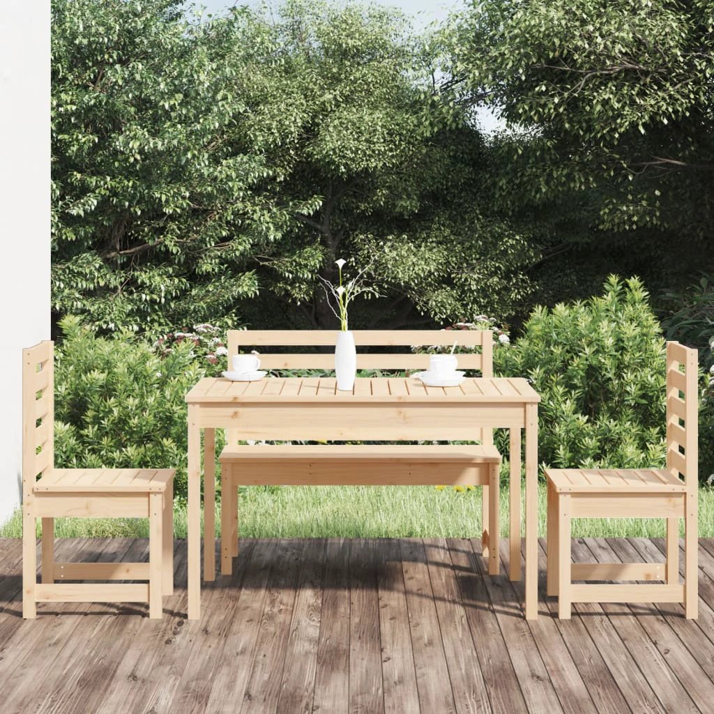 vidaXL VidaXL Garden Dining Set Solid Pine 4 Piece Outdoor - Garden Set