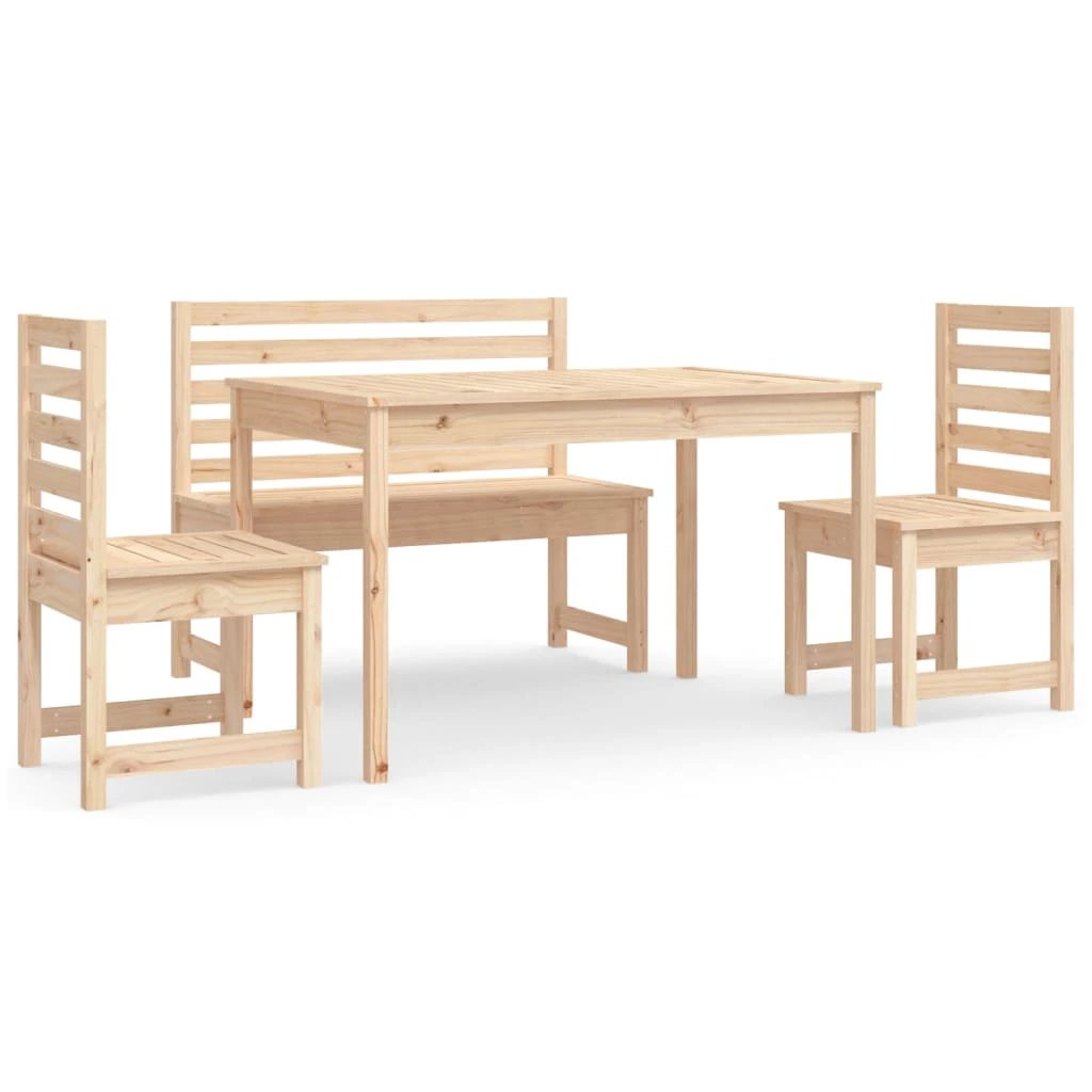 vidaXL VidaXL Garden Dining Set Solid Pine 4 Piece Outdoor - Garden Set