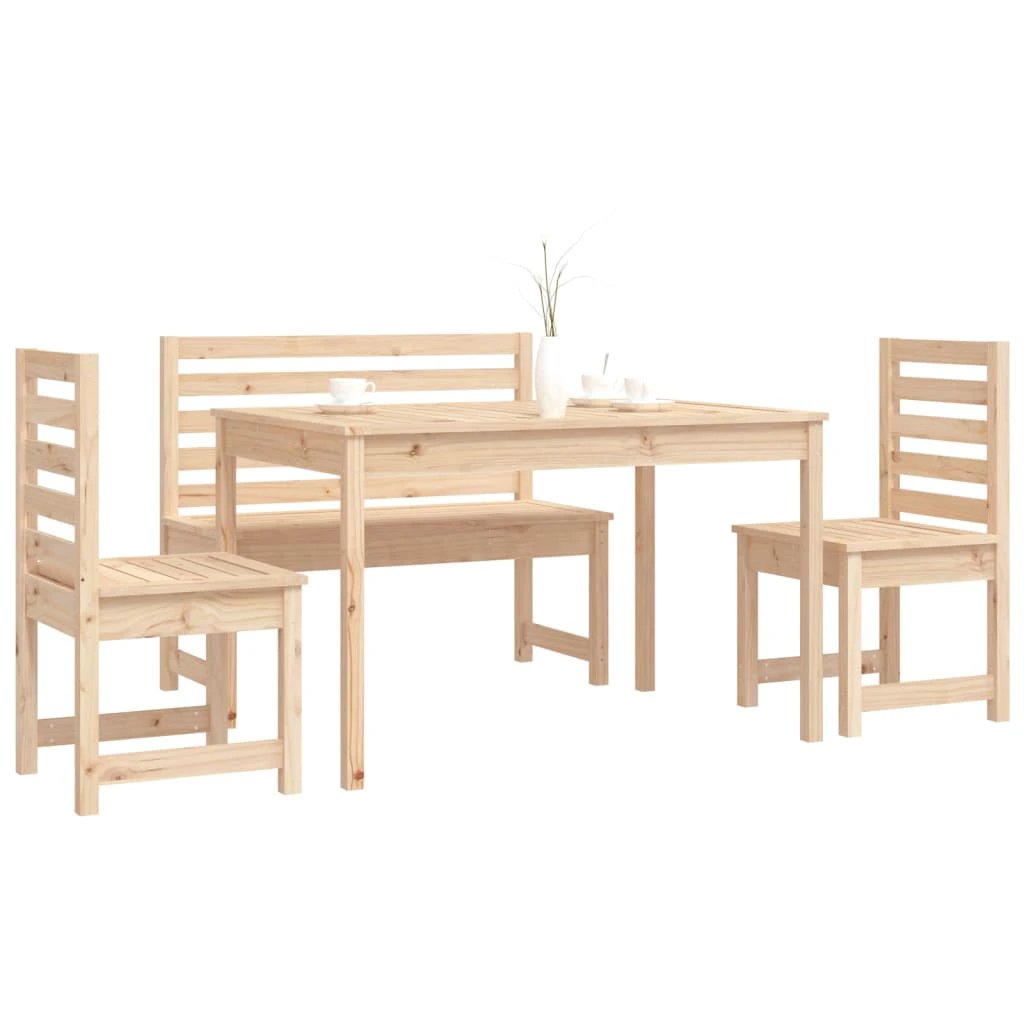 vidaXL VidaXL Garden Dining Set Solid Pine 4 Piece Outdoor - Garden Set