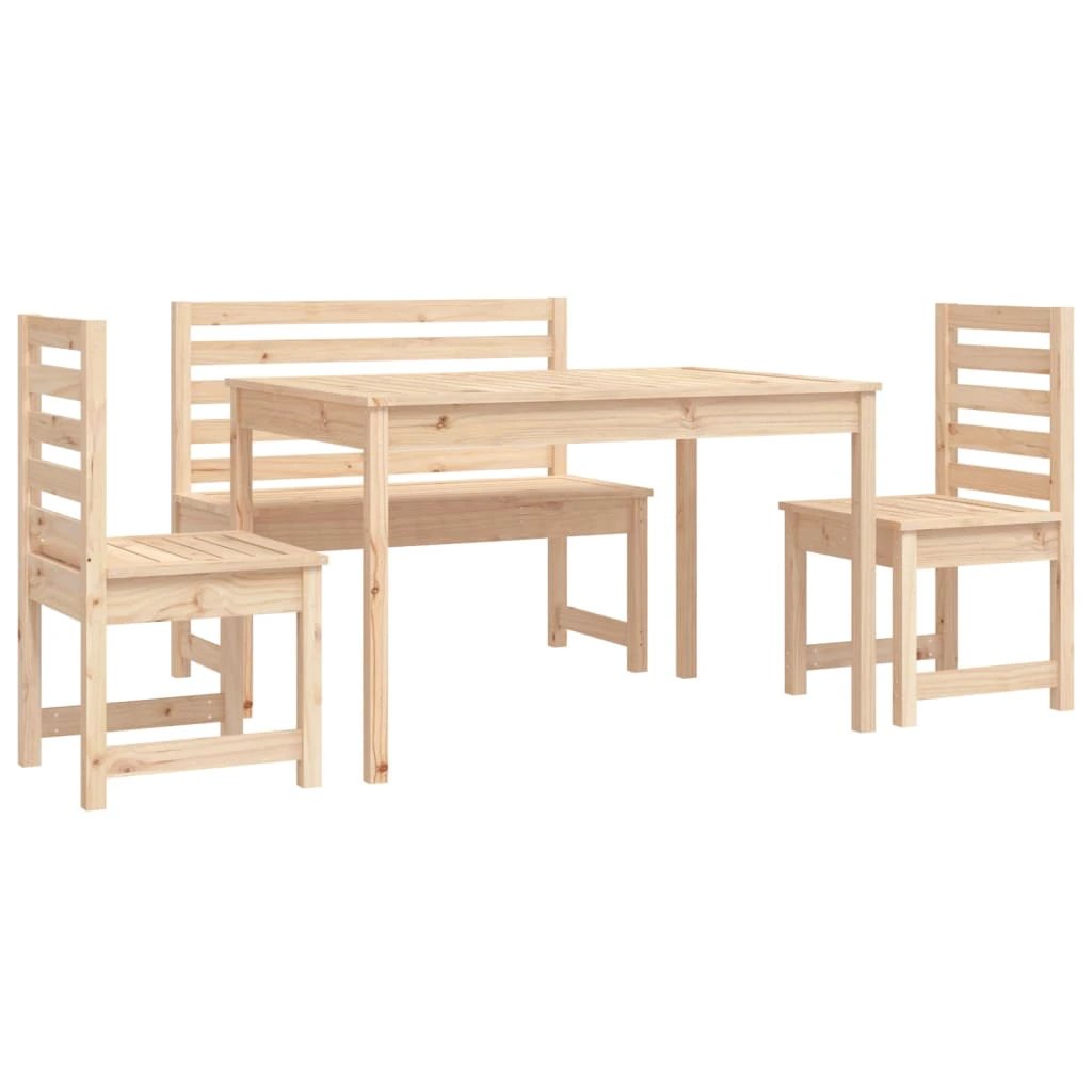 vidaXL VidaXL Garden Dining Set Solid Pine 4 Piece Outdoor - Garden Set