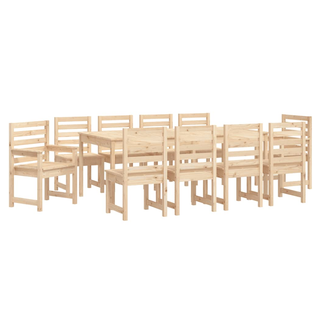 vidaXL VidaXL Garden Dining Set 11 Piece Solid Pine Outdoor Patio - Garden Set