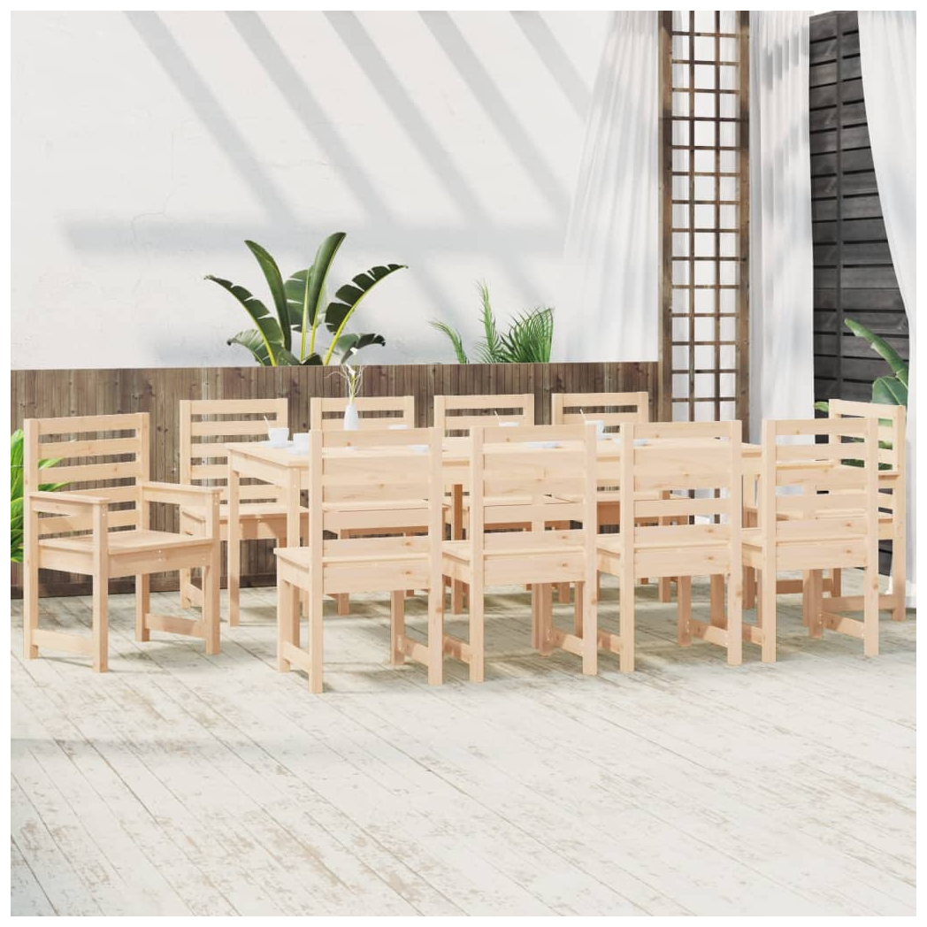 vidaXL VidaXL Garden Dining Set 11 Piece Solid Pine Outdoor Patio - Garden Set