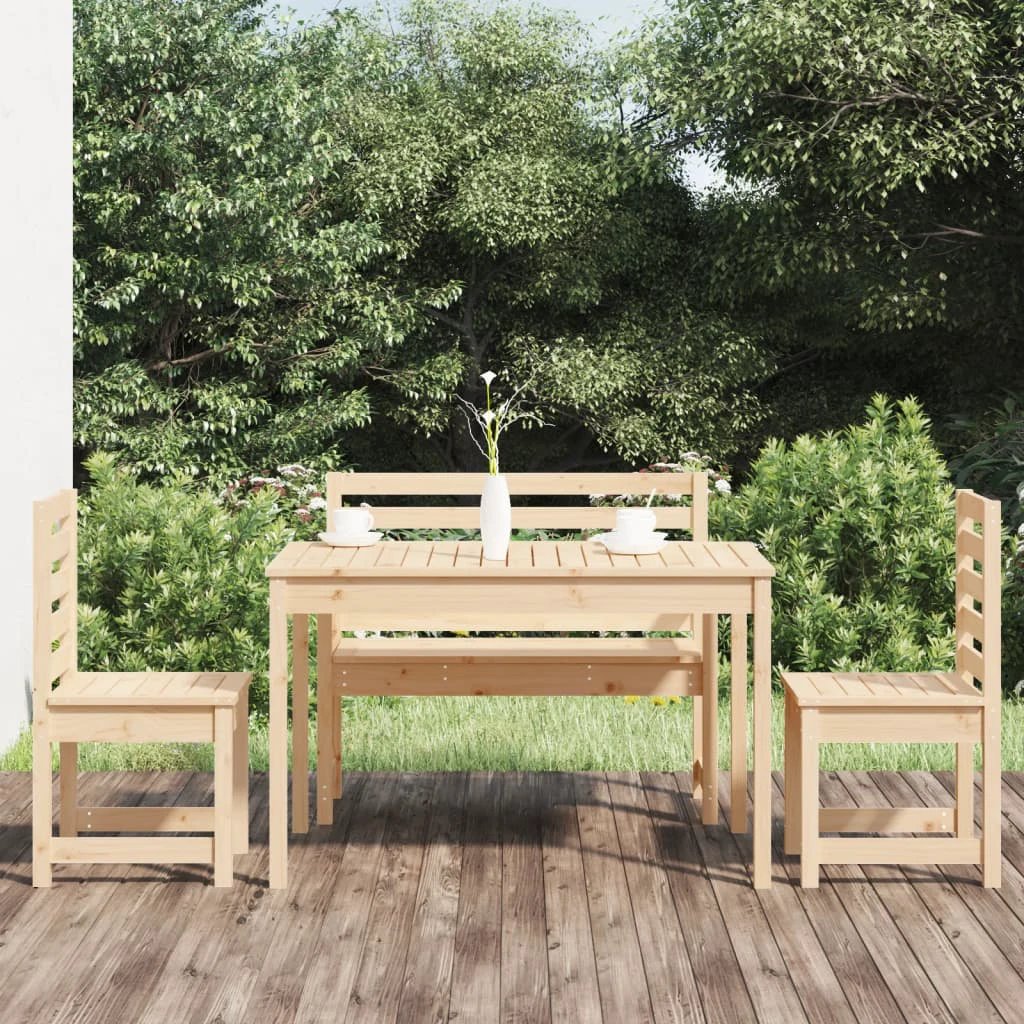 VidaXL Garden Dining Set 4 Piece Solid Pine Wood Outdoor by vidaXL