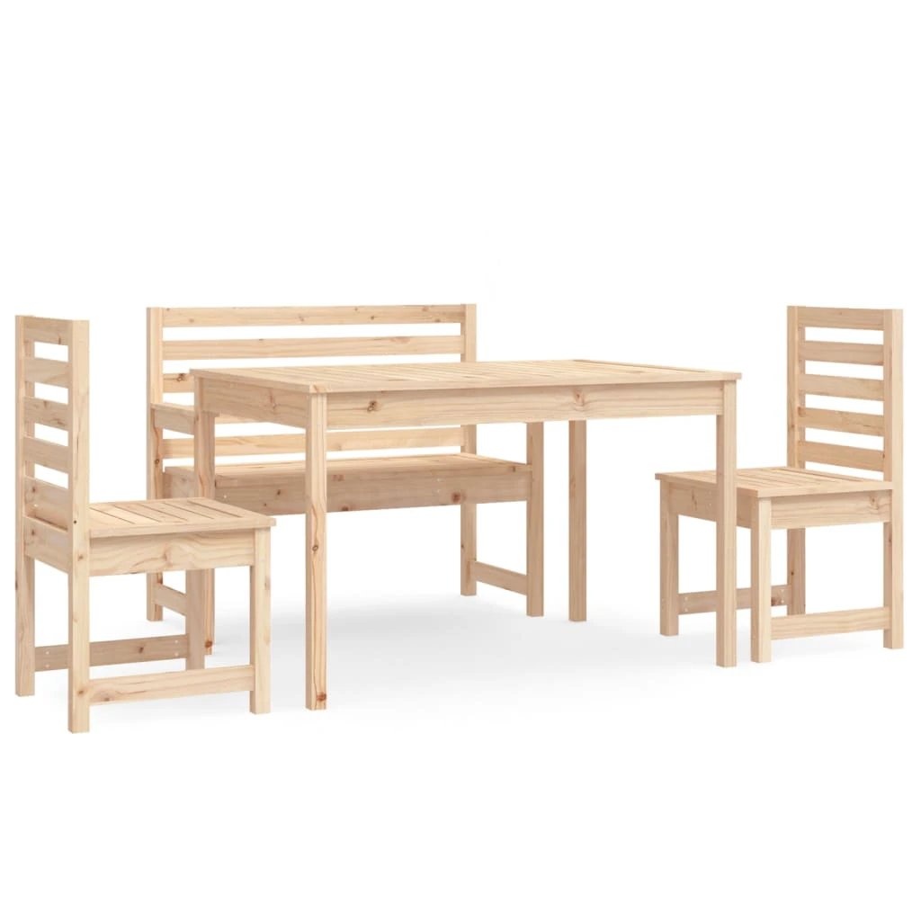 VidaXL Garden Dining Set 4 Piece Solid Pine Wood Outdoor by vidaXL