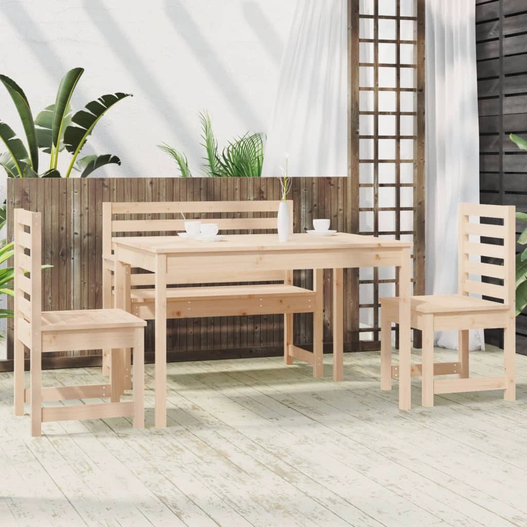 VidaXL Garden Dining Set 4 Piece Solid Pine Wood Outdoor by vidaXL