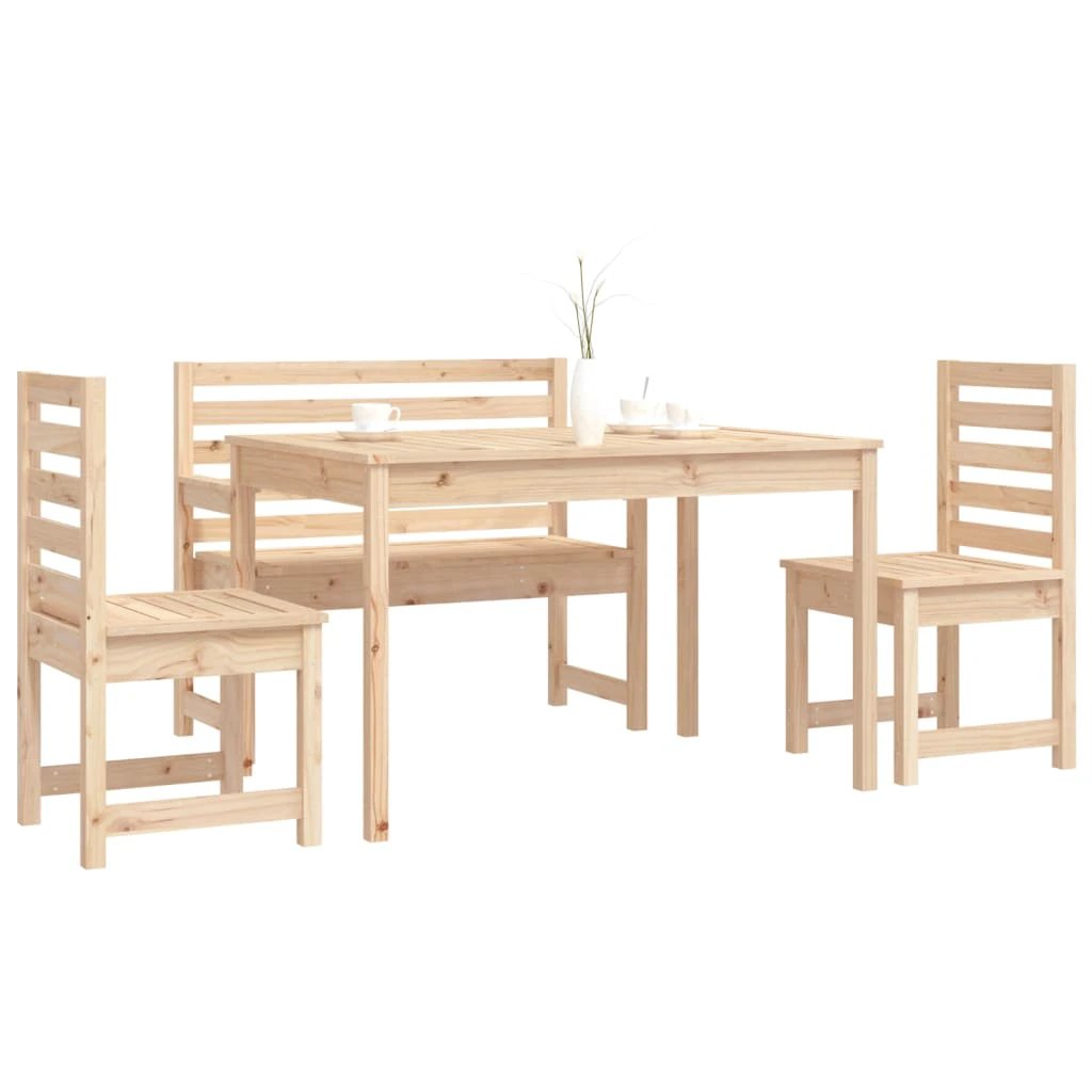 VidaXL Garden Dining Set 4 Piece Solid Pine Wood Outdoor by vidaXL
