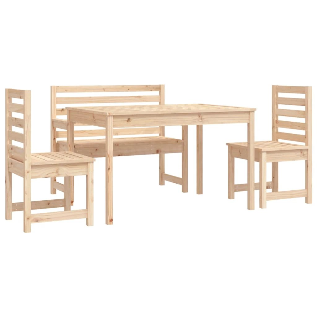 VidaXL Garden Dining Set 4 Piece Solid Pine Wood Outdoor by vidaXL