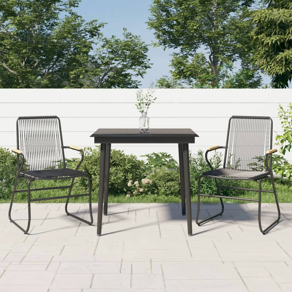 VidaXL 5 Piece Dining Set Black PVC Rattan Durable Outdoor by vidaXL