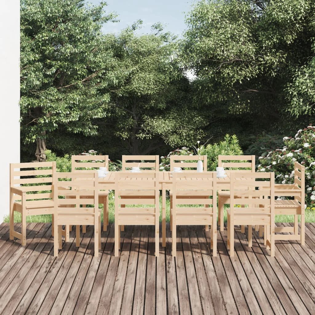 vidaXL VidaXL Garden Dining Set 11 Piece Solid Pine Outdoor Patio - Garden Set