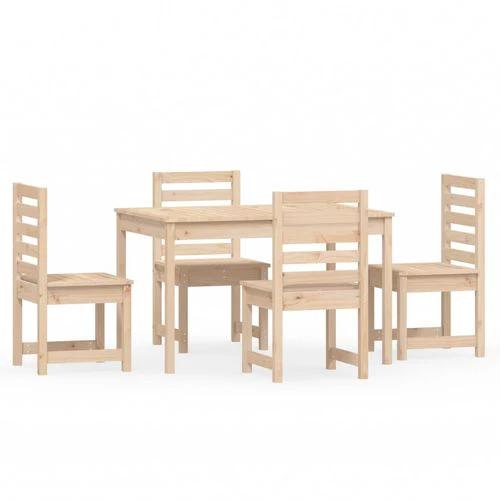 vidaXL VidaXL 5 Piece Garden Dining Set 121x82.5x76 cm Solid Pine Wood Rustic Outdoor Patio Furniture - Garden Set