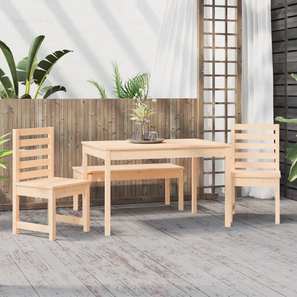 VidaXL Garden Dining Set 4 Piece Solid Pine Outdoor by vidaXL
