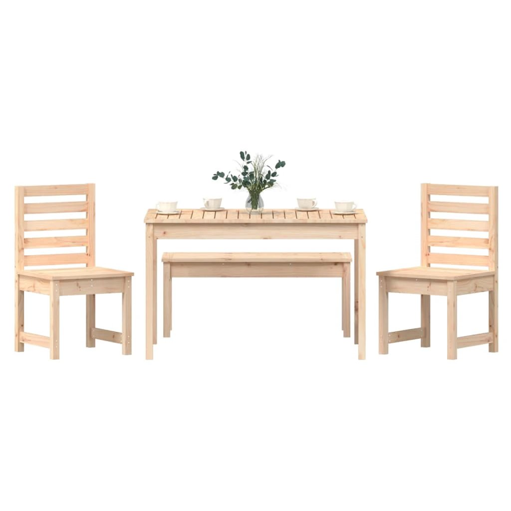 VidaXL Garden Dining Set 4 Piece Solid Pine Outdoor by vidaXL