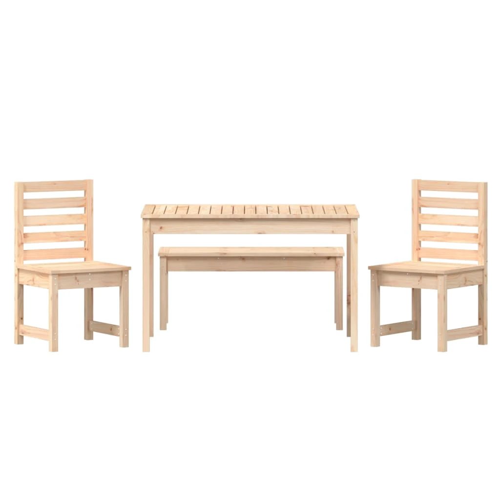 VidaXL Garden Dining Set 4 Piece Solid Pine Outdoor by vidaXL