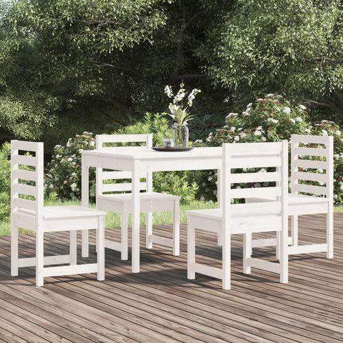VidaXL 5 Piece Garden Dining Set 121x82.5x76 cm Solid Pine Wood Rustic Outdoor Patio Furniture by vidaXL