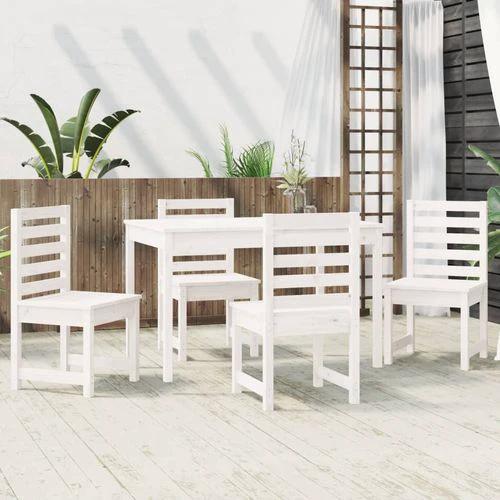 VidaXL 5 Piece Garden Dining Set 121x82.5x76 cm Solid Pine Wood Rustic Outdoor Patio Furniture by vidaXL
