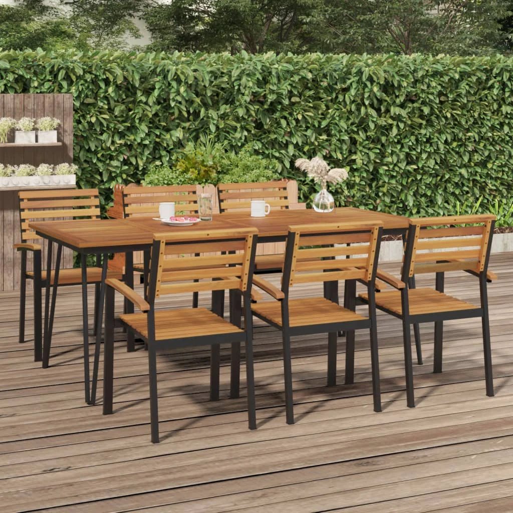 vidaXL vidaXL Garden Table with Hairpin Legs 140x80x75 cm Solid Wood Acacia - Garden Table