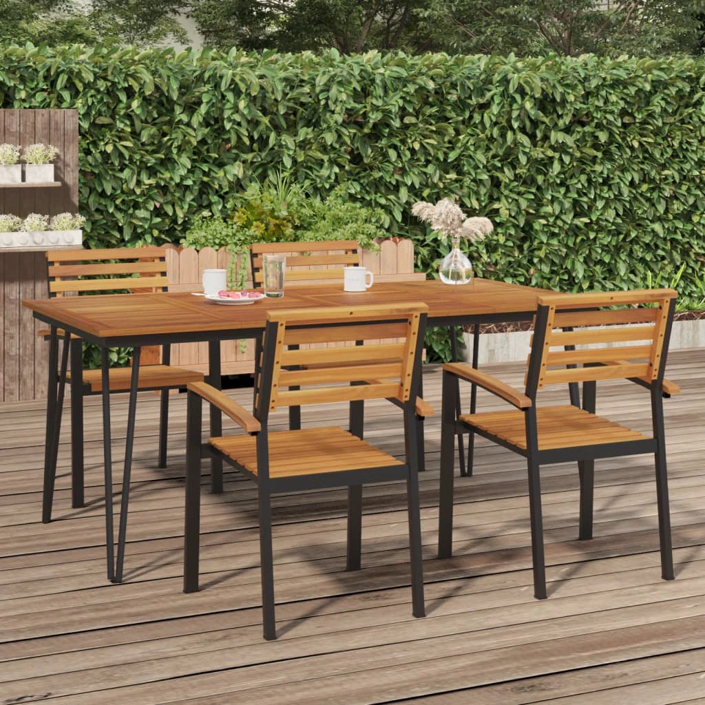vidaXL vidaXL Garden Table with Hairpin Legs 140x80x75 cm Solid Wood Acacia - Garden Table