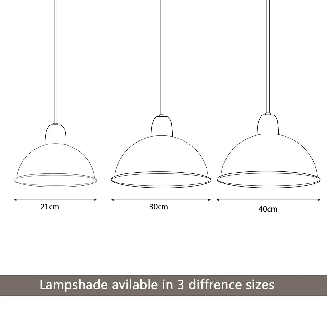 Unbranded Vintage Industrial Easy Fit Dome Shaped Lamp Shade Ceiling, Pendant, Wall Light Metal E27 Light Fitting 60W - Pendant Lights