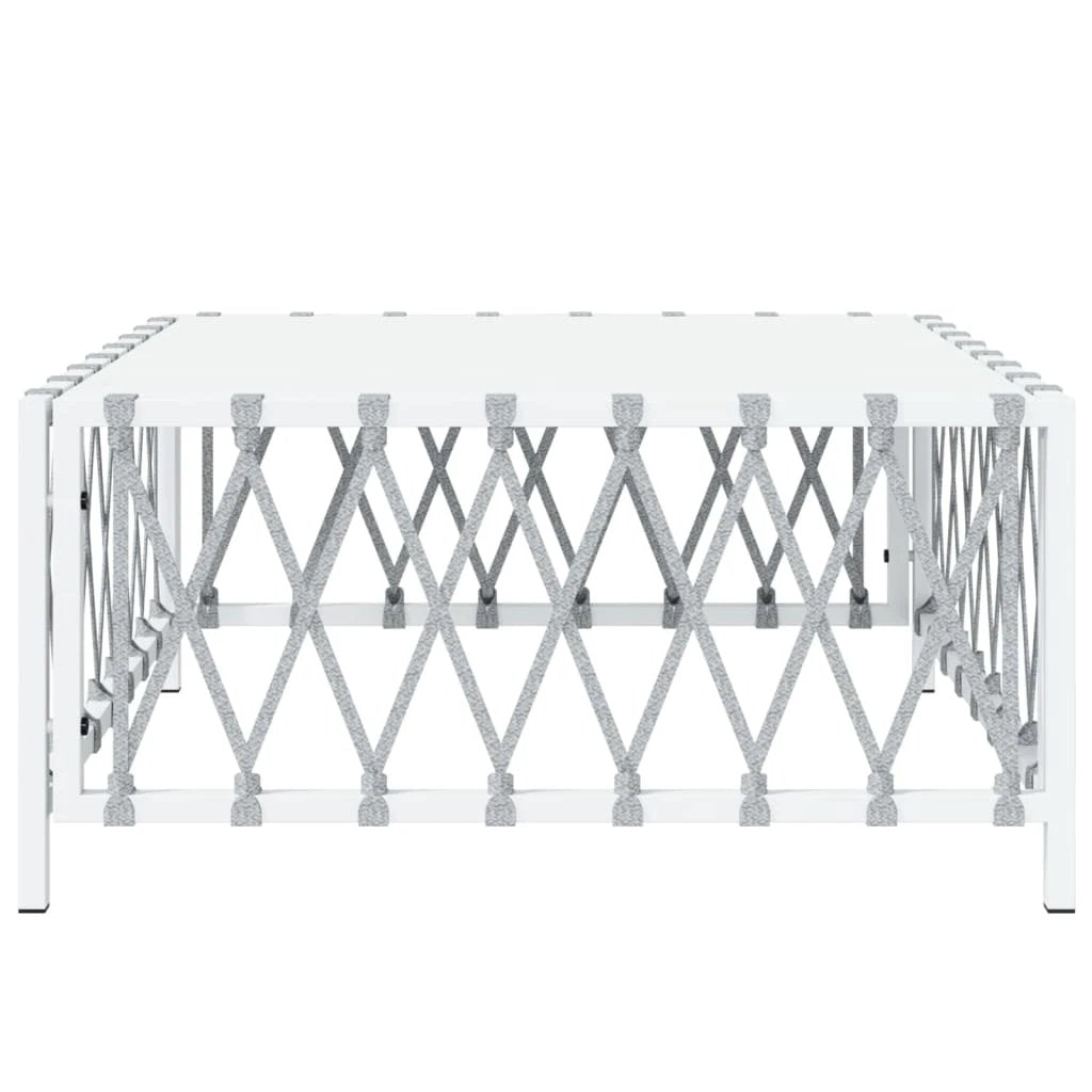 vidaXL vidaXL Garden Table White 70x70x34 cm Woven Fabric - Garden Table