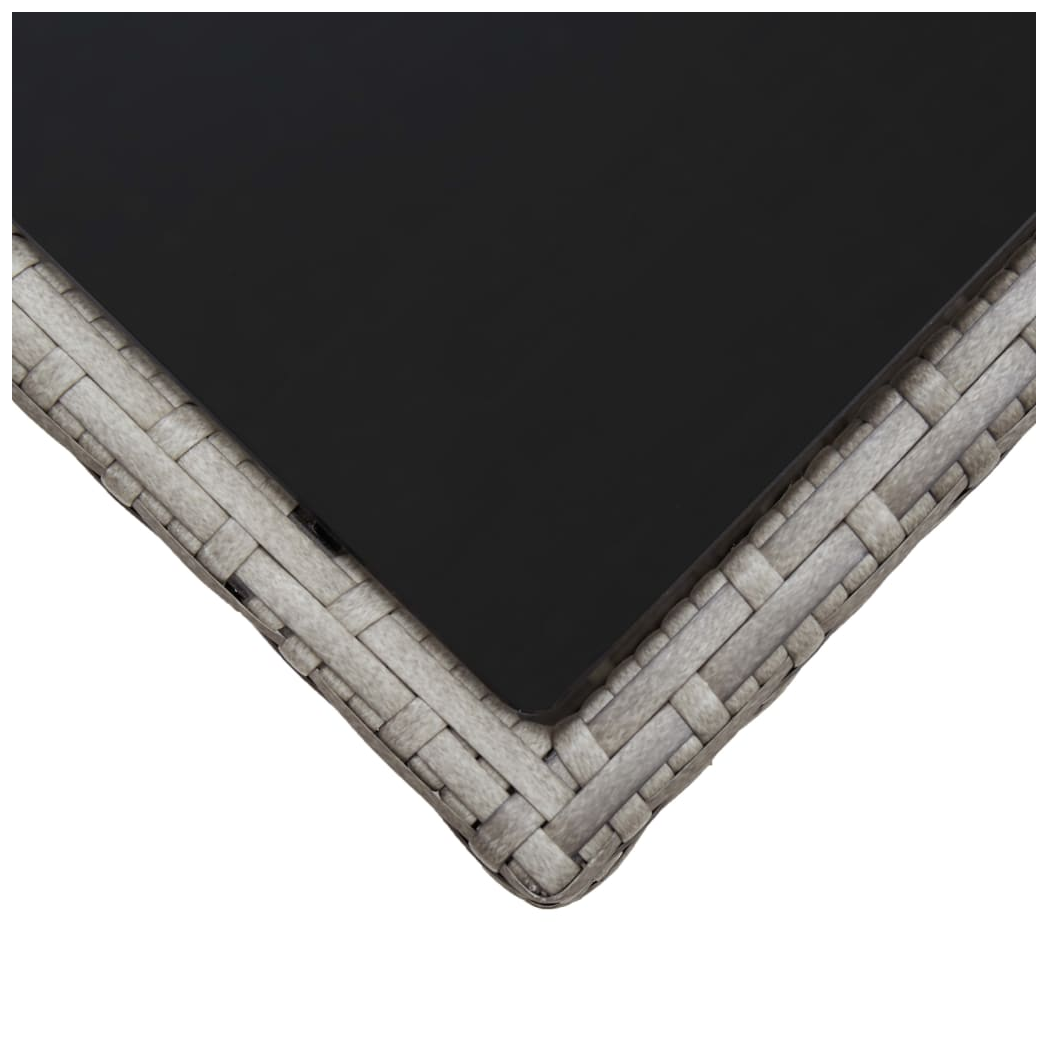 vidaXL vidaXL Coffee Table 45x45x40 cm Poly Rattan Glass Top Weather Resistant Outdoor Patio - Coffee Table