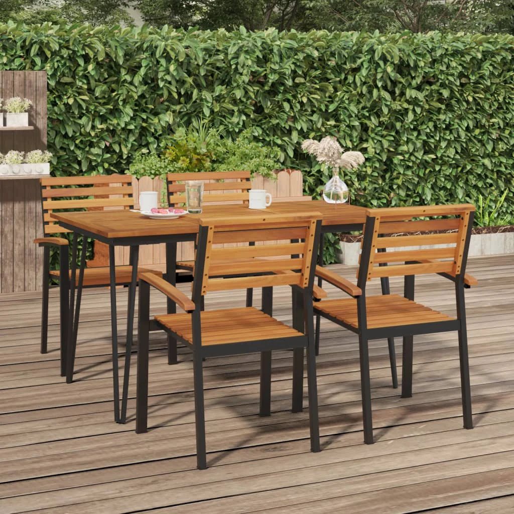 vidaXL vidaXL Garden Table with Hairpin Legs 140x80x75 cm Solid Wood Acacia - Garden Table