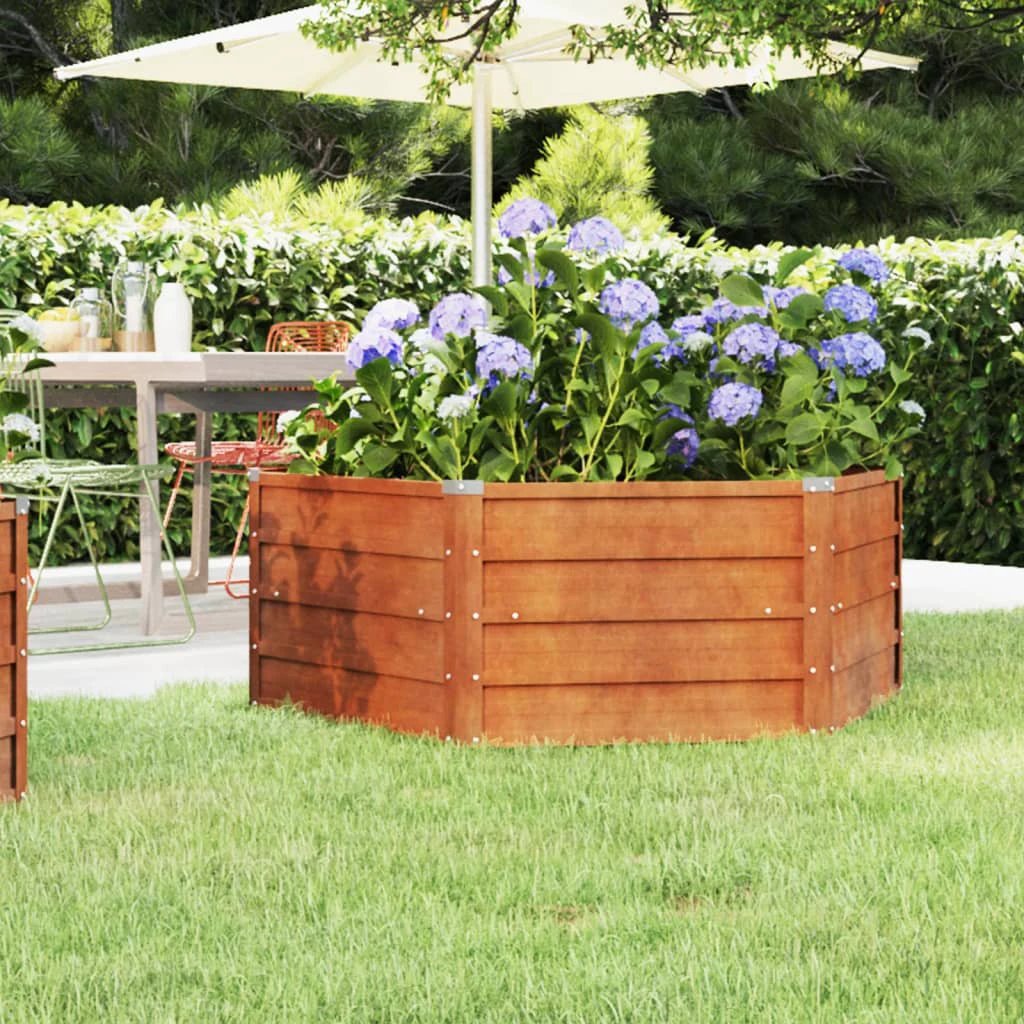 vidaXL Garden Raised Bed Rusty 129x129x45 cm Corten Steel by vidaXL