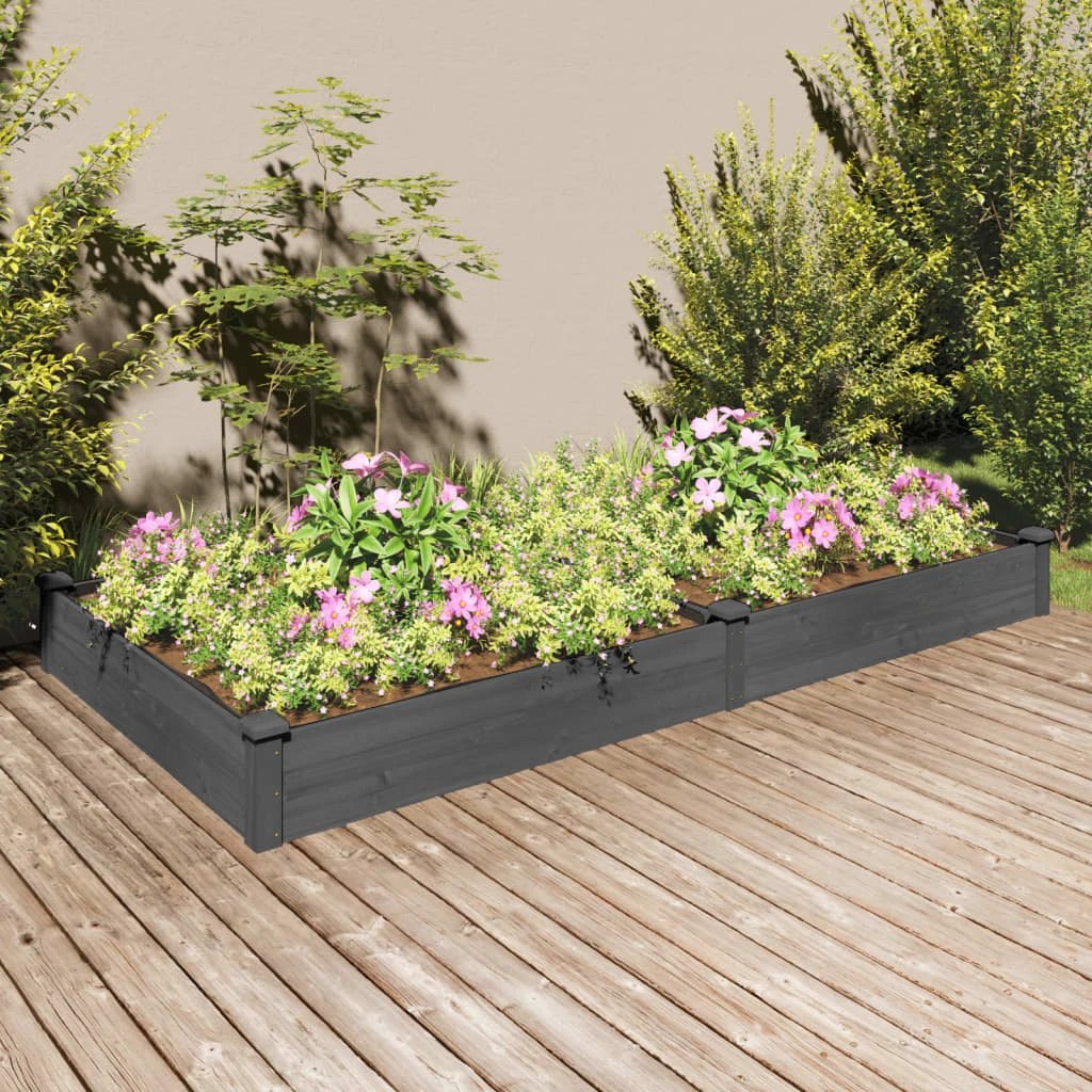 vidaXL Garden Raised Bed with Liner 120x45x25 cm Solid Wood Fir by vidaXL
