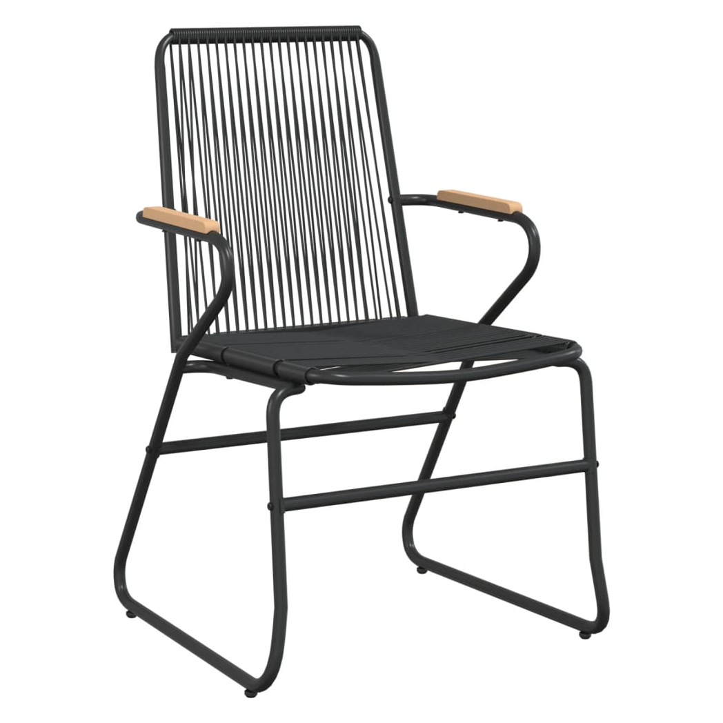 vidaXL VidaXL 5 Piece Garden Dining Set Black PVC Rattan Outdoor - Garden Set