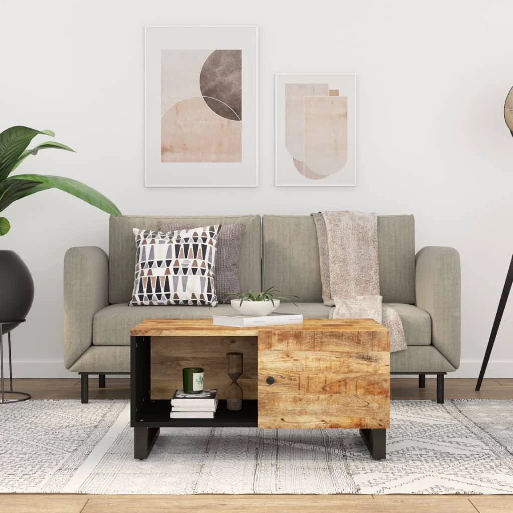 vidaXL VidaXL Coffee Table 80x50x40 cm Solid Mango Wood and Engineered Wood for Living Room - Coffee Table