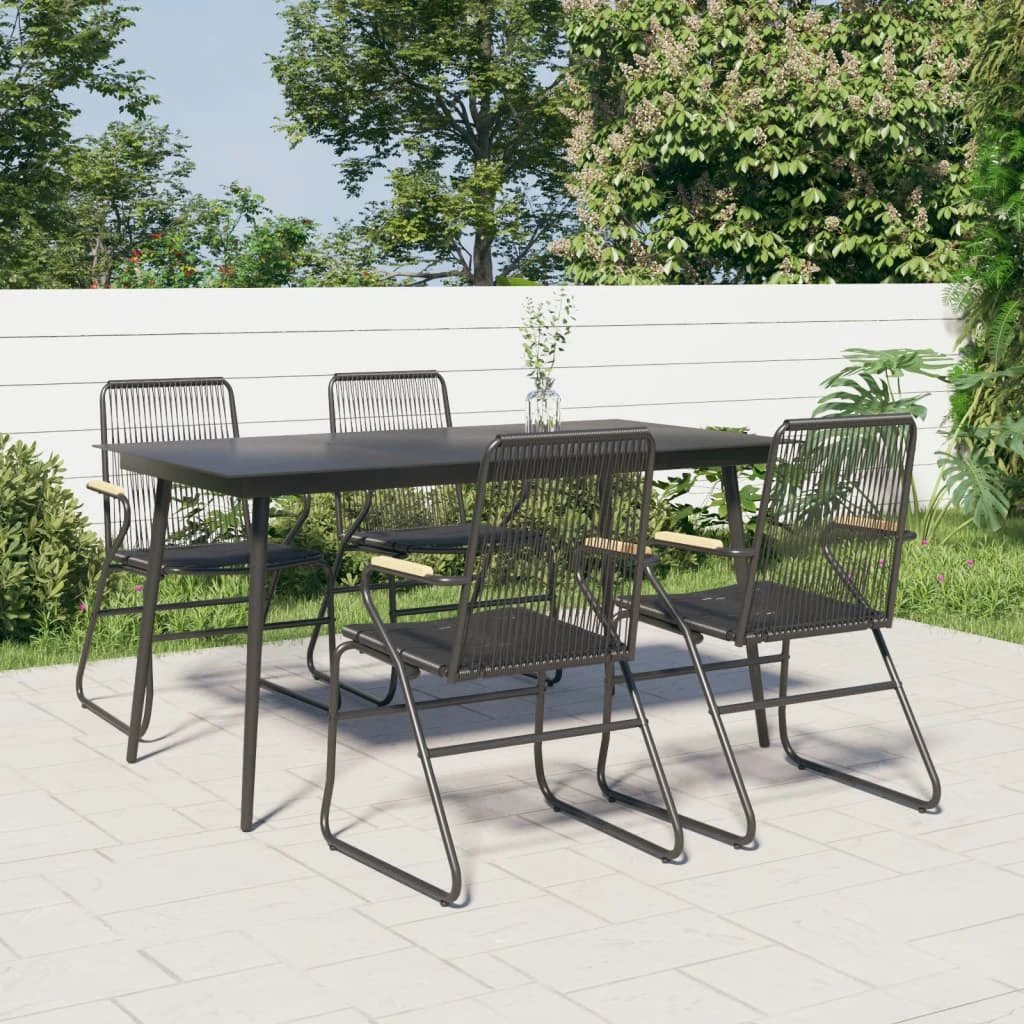 vidaXL VidaXL Garden Dining Set 5 Piece PVC Rattan Weatherproof - Garden Set