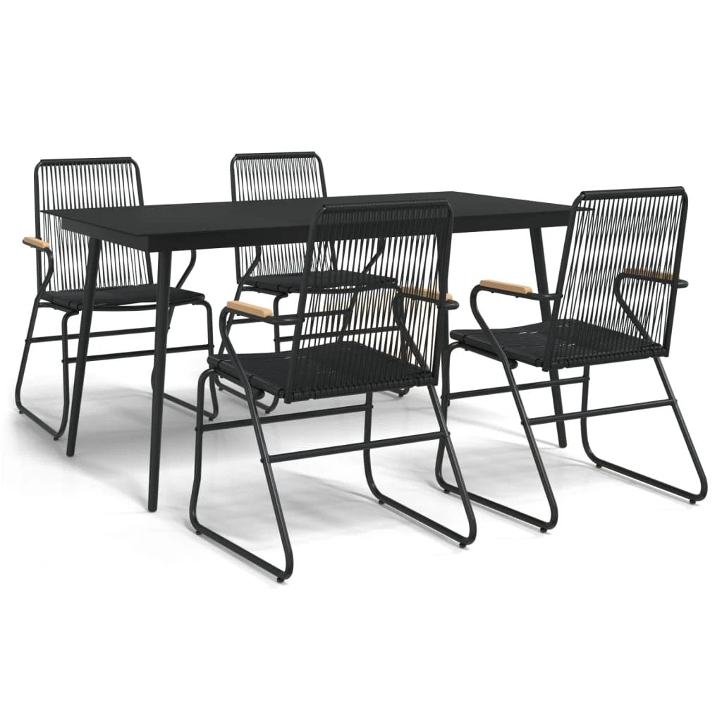 vidaXL VidaXL Garden Dining Set 5 Piece PVC Rattan Weatherproof - Garden Set