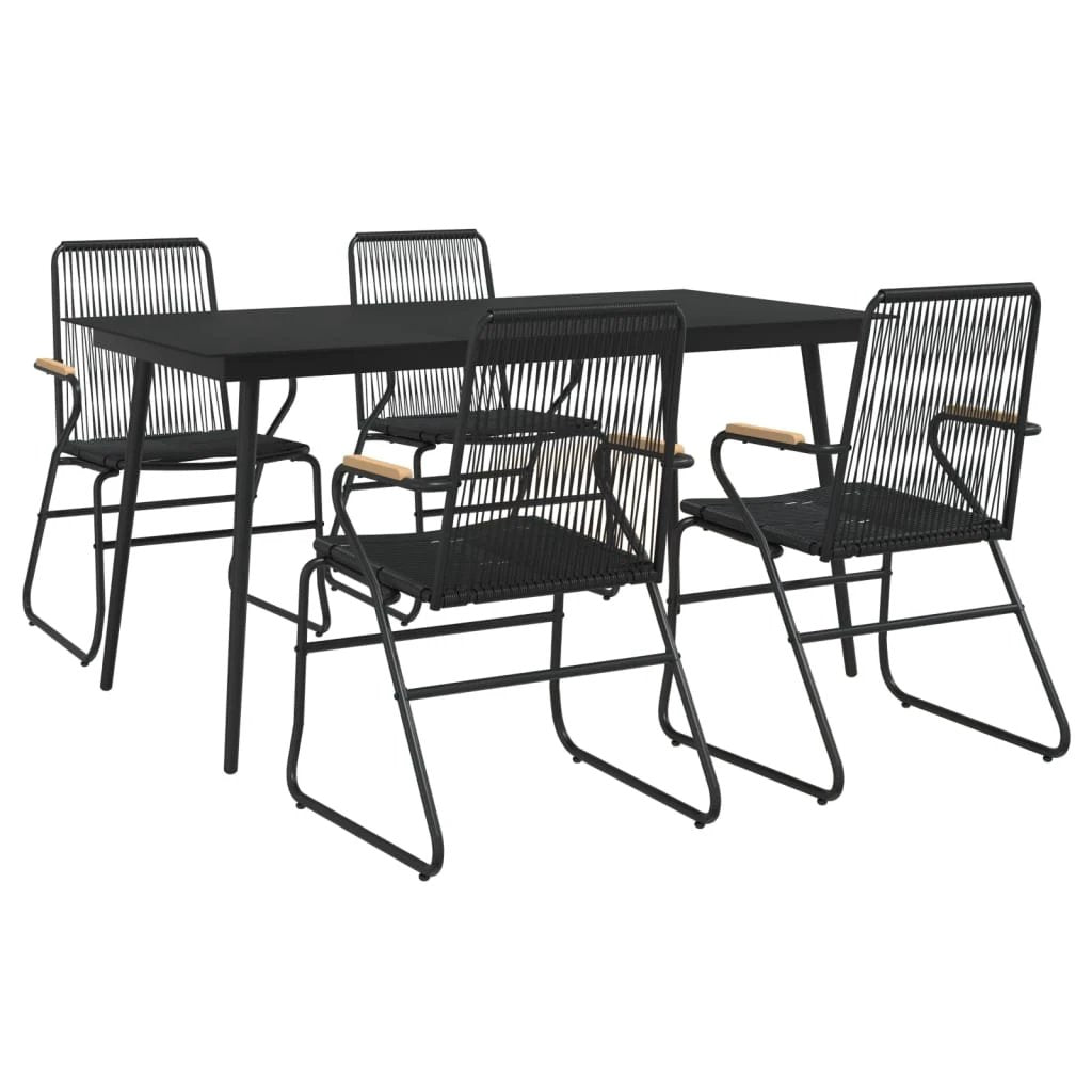 vidaXL VidaXL Garden Dining Set 5 Piece PVC Rattan Weatherproof - Garden Set