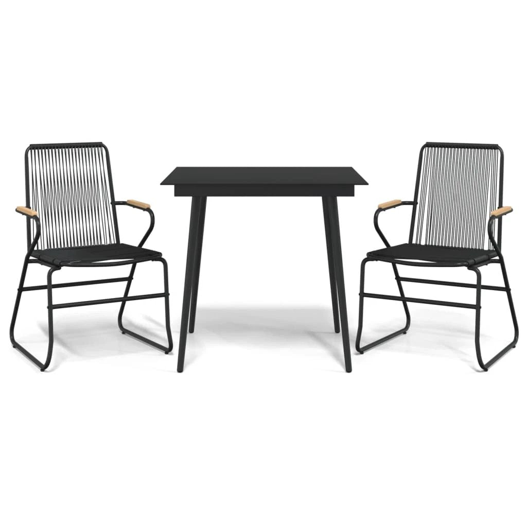 VidaXL Garden Dining Set Three Piece Outdoor PVC Rattan by vidaXL