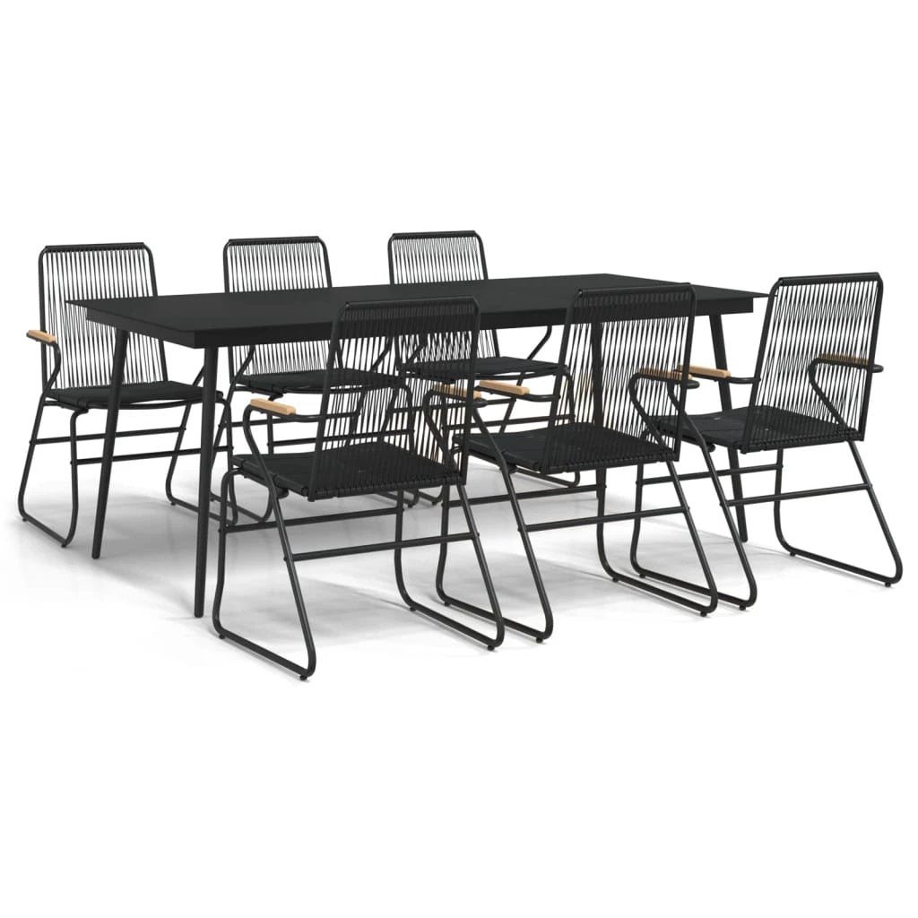 vidaXL VidaXL Garden Dining Set 7 Piece Durable PVC Rattan Outdoor - Garden Set