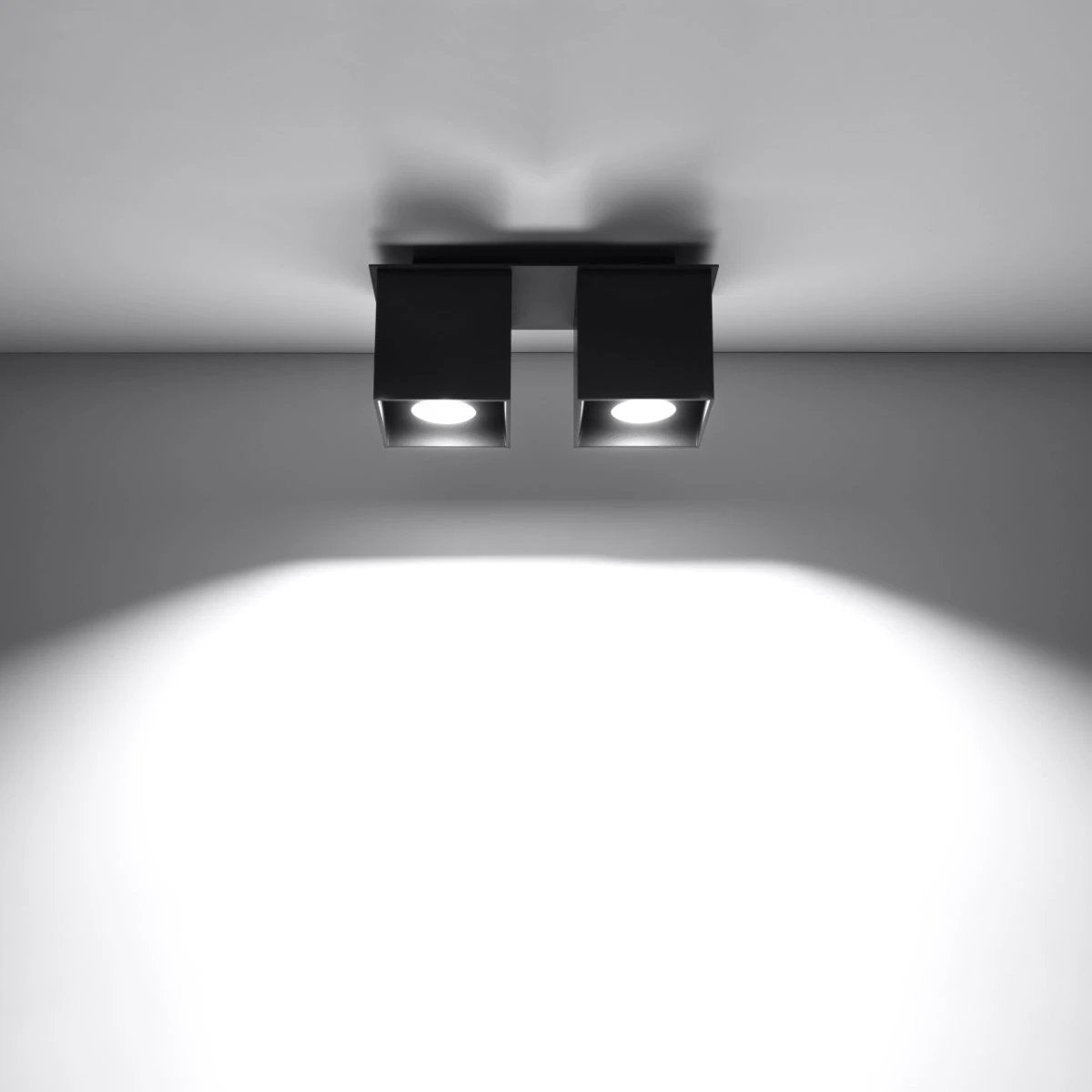 Quad Ceiling Lamp 26x11x12cm Black GU10 Indoor by Sollux Lighting