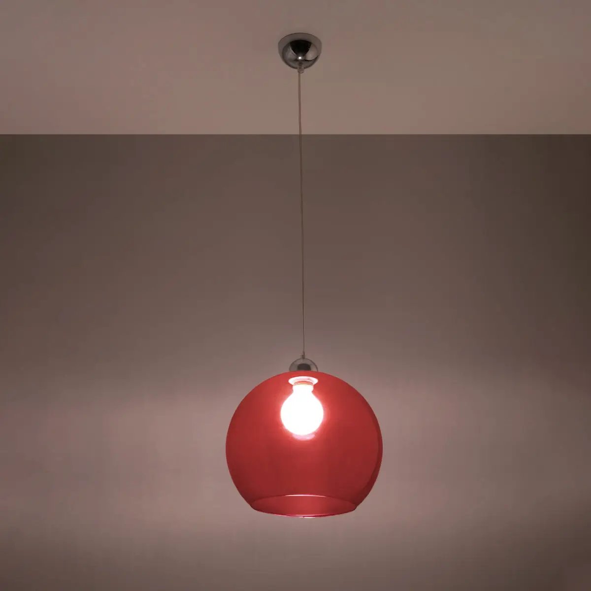 Sollux Lighting Pendant lamp steel, glass Ball minimalistic Design E27 - Pendant Lights